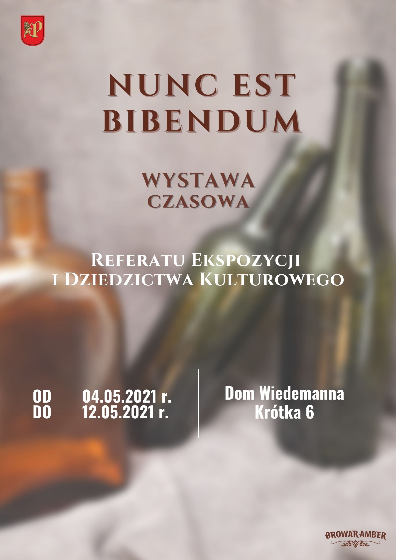 Plakat promujący wystawę "Nunc est Bibendum"